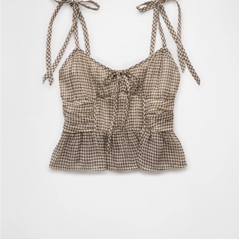 American Eagle Outfitters corset peplum top